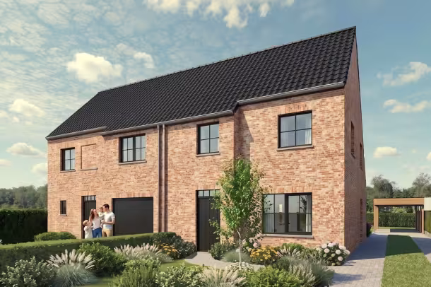 Halfopen nieuwbouwwoningen te Haaltert