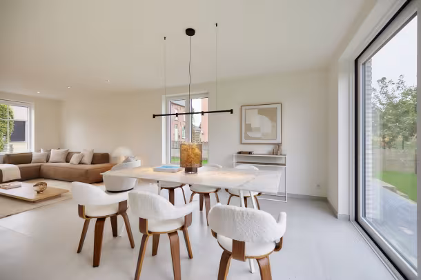 Interieur leefruimte - Nieuwbouwwoning Hectaar in Meigem
