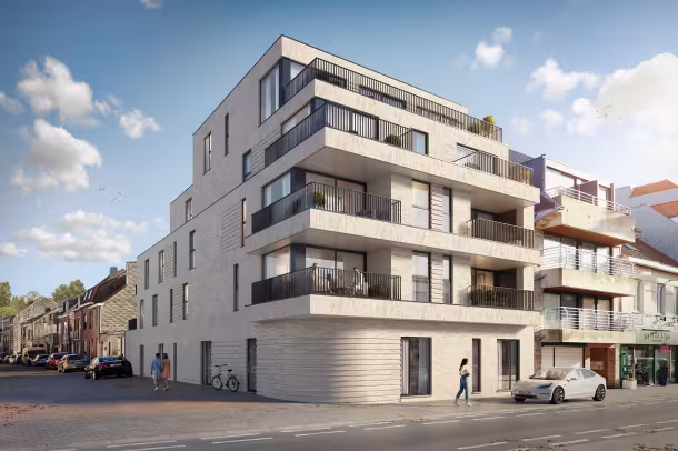Residentie met appartementen en terrassen in De Panne, Hectaar bouwproject