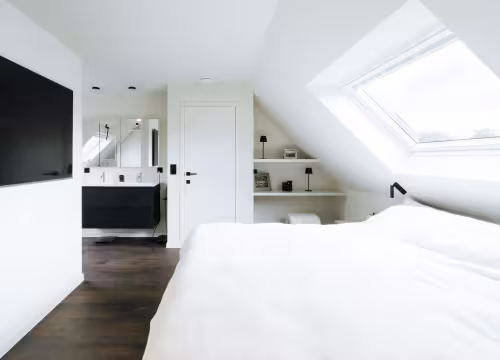 Interieur slaapkamer - Nieuwbouwwoning Hectaar in Knokke